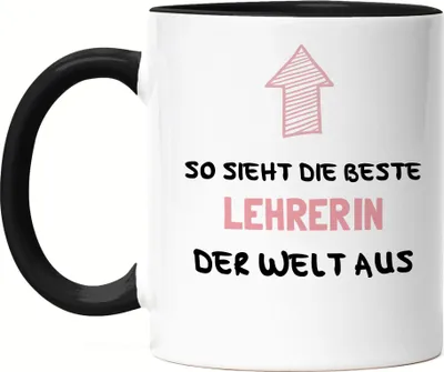 Produktbild von So Sieht Die Beste Lehrerin Aus Tasse Schwarz Geschenk Dankeschön & Abschied Lieblingslehrerin