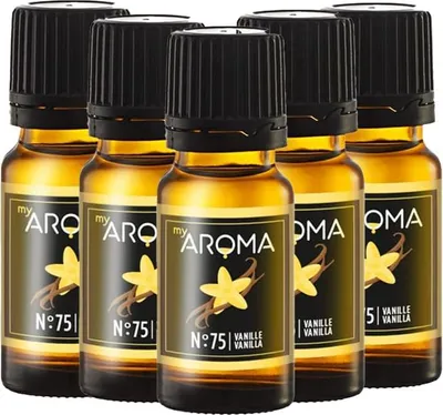 Produktbild von myAROMA Flavour Drops – Vanille, 5x10ml: Zuckerfrei, Kalorienfrei & Vegan, Natürliches Aroma ohne Künstliche Farbstoffe