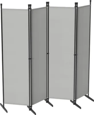 Produktbild von YRHome Raumteiler Paravent 4-flügelig Klein 200x180cm Hellgrau, Klappbar, Blickdicht und Stabil, Für Innen und Außen Bereich