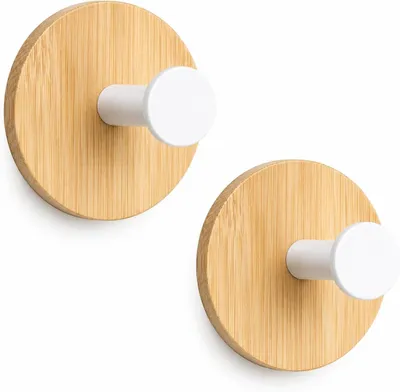 Imagen del producto de Ganchos adhesivos para toallas, de acero inoxidable, paquete de 2 unidades, para baño