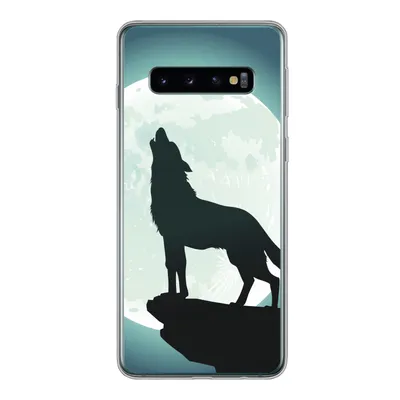 Produktbild von MuchoWow® Handyhülle Schutzhülle Hülle für Samsung Galaxy S10 Wolf - Mond - Stein Silikon Softcase Handy Hülle - Handytasche