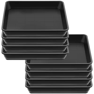 Produktbild von Pflanzenuntersetzer Set 8 Stück,eckig, 25 cm, stabil, Kunststoff, für Blumentöpfe, Garten und Innenbereich Blumenuntersetzer