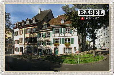Produktbild von Blechschild Reise Basel Schweiz Kleinbasel Stadt 30x20cm