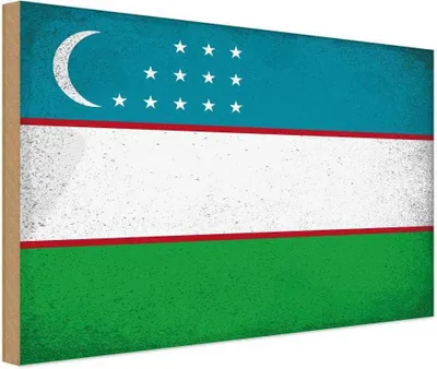 Produktbild von vianmo Holzschild 30x40 cm Usbekistan Uzbekistan Flagge Fahne Wappen