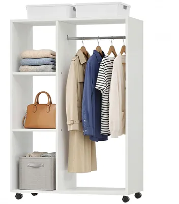 Immagine prodotto di HOMCOM Armadio su ruote, guardaroba mobile, 80 x 40 x 128 cm, bianco