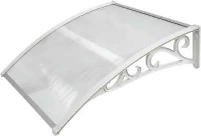 Immagine prodotto di MVPOWER Persiane e tettoie per finestre - Policarbonato - Alluminio - 120x75 cm - Trasparente - Resistente alle intemperie - Bianco