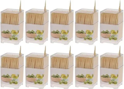Immagine prodotto di Stuzzicadenti in legno ecologici - 450 pezzi - Durevoli - Ideali per snack/igiene orale - Spiedini
