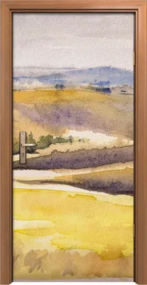 Produktbild von Türposter 90x200 cm Türaufkleber Türtapete Türfolie Klebefolie Kunst Toskanische Landschaft Aquarelle