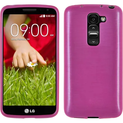 Produktbild von PhoneNatic Case kompatibel mit LG G2 mini - pink Silikon Hülle brushed + 2 Schutzfolien
