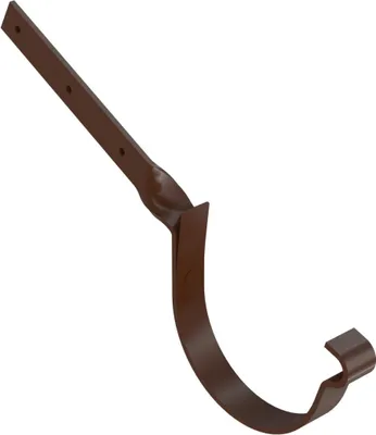 Obrázek produktu pro BRYZA Hák žlabu překroucený pozinkovaný Ø 150 mm, Hnědá RAL 8017