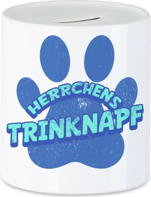 Produktbild von Herrchens Trinknapf Spardose Hund Hunde Hündin Liebe Hundeliebhaber Tierliebe Vierbeiner Hundepfote Pfote