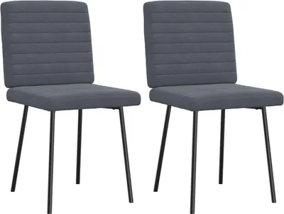 Produktbild von vidaXL Esszimmerstühle 2 Stk. Dunkelgrau Samt