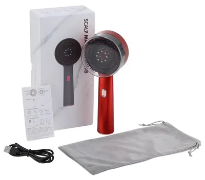 Produktbild von Elektrischer Kopfhaut-Massagekamm, Rotlicht-Therapie, 3 Modi, Mikrostrom, 72 Zähne