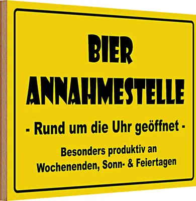 Produktbild von Holzschild Spruch 30x20cm Bier Annahmestelle geöffnet