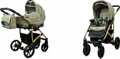 Produktbild von BabyLux® Largo | 2in1 Kinderwagen Set | Fern Leaf | Kombikinderwagen | Kinderwagenset | Buggy +