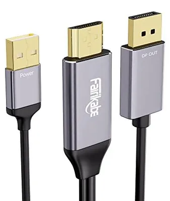 Produktbild von Aktives HDMI-zu-Displayport-Kabel 4K@60Hz [6,6 FT/2 M, direktional], HDMI-Eingang zu DP-Ausgang-Konverteradapter, kompatibel mit Computer, Monitor, Laptop, PS3/4, Xbox