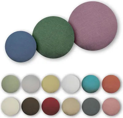 Produktbild von Kissenbezug rund 50 cm grün dunkel Leinenoptik Kissenhülle Struktur Deko Kissen