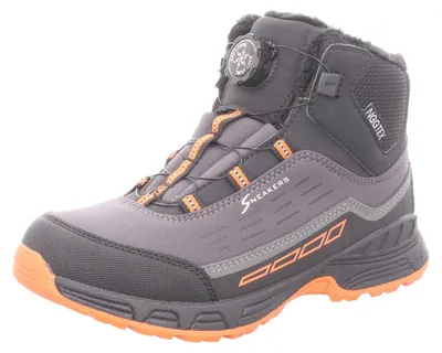 Produktbild von Sneakers Kinder-Jungen-Allwetterstiefel-Winterstiefel-Schneestiefel Grau-Schwarz-Orange, Farbe:grau, EU Größe:32