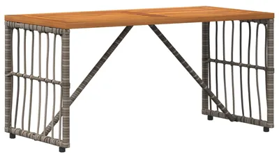 Immagine prodotto di Tavolo da Esterno Grigio 80 x 40 x 40 cm Acciaio e Polyrattan