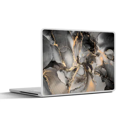 Produktbild von MuchoWow® Laptop Aufkleber Sticker Cover Grau - Luxus - Gold - Marmor 30x21 cm - Sticker für Laptop - Selbstklebend