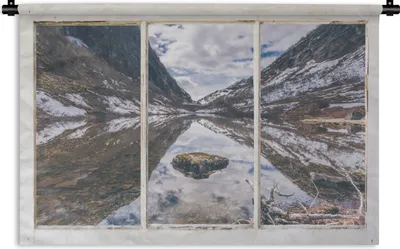 Produktbild von MuchoWow® Wandteppich Wandbehang Aussicht - Berg - Wasser 60x40 cm Tapisserie Dekoration Wandtuch - Wanddekorationen
