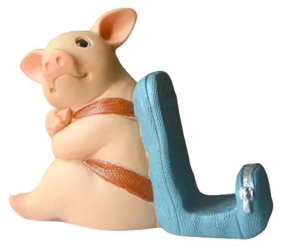 Miniatur-Schweinefigur für Feengarten, stehend, 5 cm