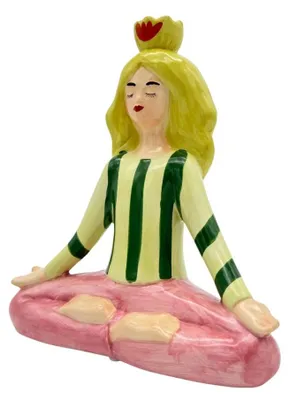 Produktbild von Yoga Figur Meditation in Pink, Gelb und Grün