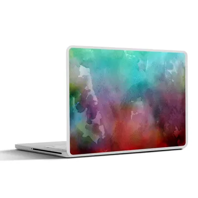 Produktbild von MuchoWow® Laptop Aufkleber Sticker Cover Aquarell - Grün - Rot 30x22 cm - Laptop-Sticker