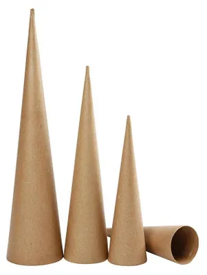 Produktbild von Pappkegel, lang, H 30-40-50 cm, D: 8-9-11,5 cm, 3Stck.