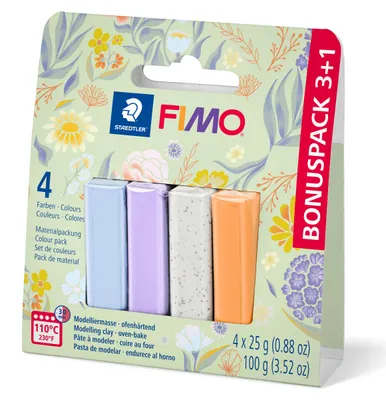 Produktbild von FIMO soft Materialpackung "Pastell und Botanical", 4 Farben Spring Promo 2