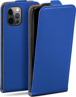Produktbild von moex® Flip Case kompatibel mit Apple iPhone 12 / 12 Pro - Hülle mit 360 Grad Schutz, Blau