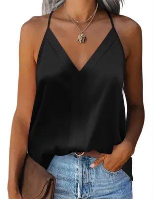 Immagine prodotto di Top in raso da donna, modello canottiera, con spalline sottili regolabili