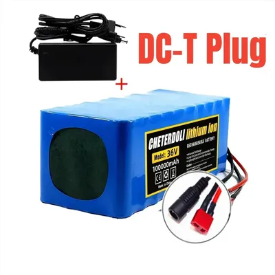 Produktbild von 36V Li-Ion Batteriepack - 10S4P - 100Ah 100000mAh - 1000W Hochleistung - Integriertes BMS - 42V 2A DC-T-Ladegerät - DC-T-charger