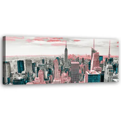 Produktbild von Leinwandbild Wolkenkratzer in New York 120x40 Feeby Grau bild für die wand bereit zum aufhängen