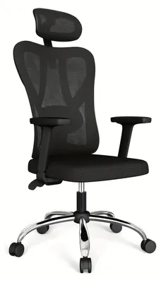 Immagine prodotto di Sedia da ufficio ergonomica con supporto lombare, poggiatesta e braccioli confortevoli