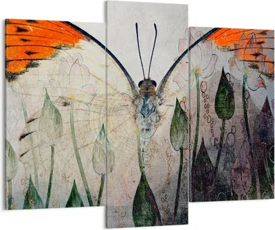 Produktbild von Bild auf Leinwand - Leinwandbild - Schmetterling Abstraktion - 130x100cm - Wand Bild - Wanddeko - Leinwanddruck - Bilder - Kunstdruck - Wanddekoration - Leinwand bilder - Wandkunst - CB130x100-4081