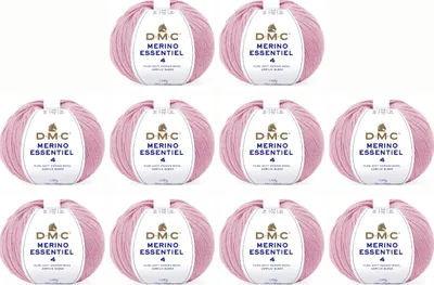 Image de 10x DMC Merino Essentiel-4 - fil doux de poids Aran composé de 50 % de Laine et de 50 % d'acrylique, 8149, (Couleur 883)