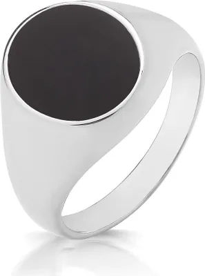 Image de Bague Chevalière / Bague Souveraine Femme Argent fin 925 avec Onyx, 54 (17.2); TRS33120RSN