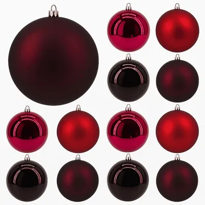 Produktbild von 24 Weihnachtskugeln für Draußen Christbaumkugeln Outdoor Kugeln Ø10cm Bordeaux