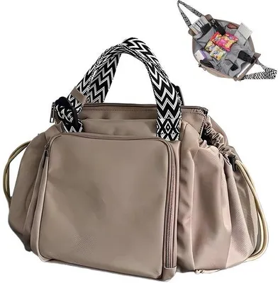 Produktbild von Große Stoffen Schultertasche für Damen mit 15 Taschen