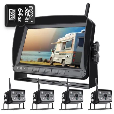 Produktbild von Kabelloses Rückfahrkamera-Set Ips 4 Fhd-Kameras 64 Gb
