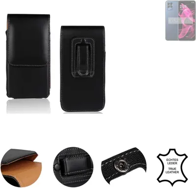 Produktbild von K-S-Trade Holster Gürteltasche Handy Hülle Schutzhülle kompatibel mit T-Mobile REVVL 6x Pro Handyhülle Leder schwarz, 1x