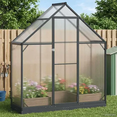 Produktbild von Möbel Garten Gewächshaus mit Tür Anthrazit 183,5 x 63,5 x 207 cmGewächshäuser - Gewächshäuser c7588