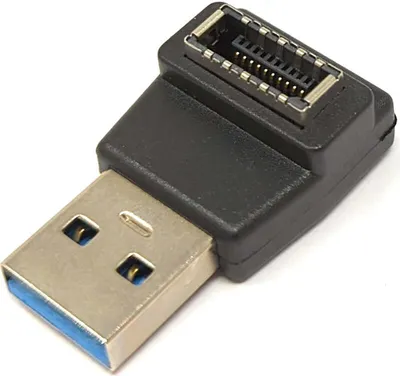 Produktbild von USB 3.1 Adapter Typ E Buchse zu 3.0 Typ A Stecker Adapter in Schwarz