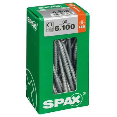 Produktbild von 30er-Pack SPAX Senkkopf-Torx-Stahlschrauben, Durchmesser 6 mm x Länge 100 mm