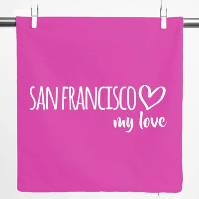 Produktbild von Huuraa Kissenbezug San Francisco my love 40x40cm Fuchsia Baumwolle Dekokissenbezug Geschenkidee