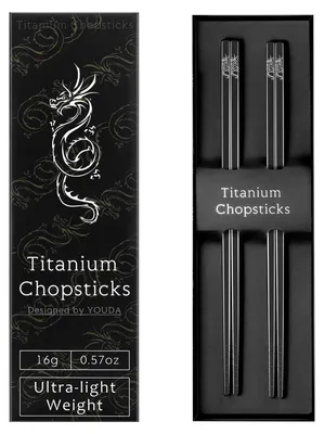 Image de Baguettes réutilisables en titane, ultra-légères (lot de 2 paires)