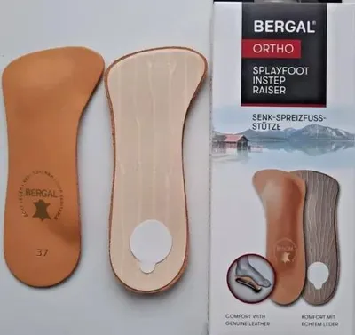 Produktbild von Senk-Spreizfuß-Stütze Einlage Bergal Leder Fußbett mit Pelotte Gr. 45