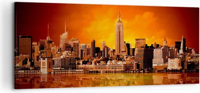 Produktbild von Bild auf Leinwand - Leinwandbild - Amerika architektur straße tourismus - 120x50cm - Wand Bild - Wanddeko - Leinwanddruck - Bilder - Kunstdruck - Leinwand bilder - Wandkunst - AB120x50-2118
