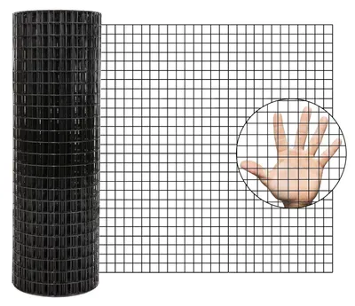 Produktbild von Galvanisiertes geschweißtes Drahtgeflecht - Stabiles Volierendraht Gitter - Maschenweite 1,27 cm - Rostschutz - Mäuseschutz für Hühnerstall, Kaninchenkäfig, Gartenzaun - Schwarz